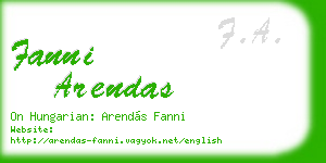 fanni arendas business card